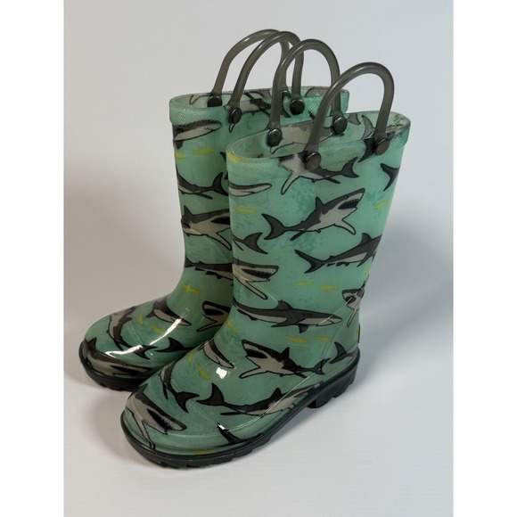 Western Chief Kids Light-Up Waterproof Rain Boot with Pull on Handles-Size 9 - Picture 1 of 9